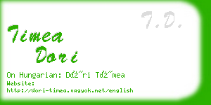 timea dori business card